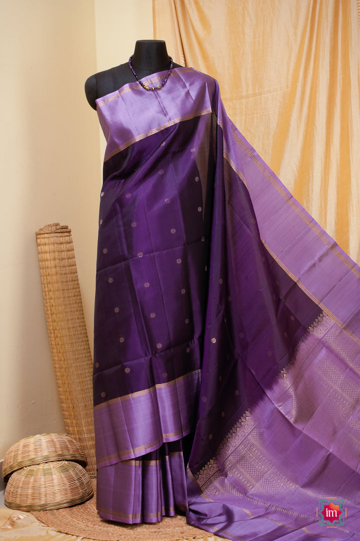 Purple-With-Lavender-Kanjivaram-Soft-silk-Handloom-Saree-Vaigai-The-Indian-Motif
