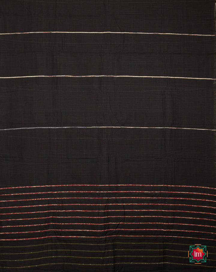 
Black-Bengal-Khesh-Cotton-Saree-Dark-Night-3-The-Indian-Motif
