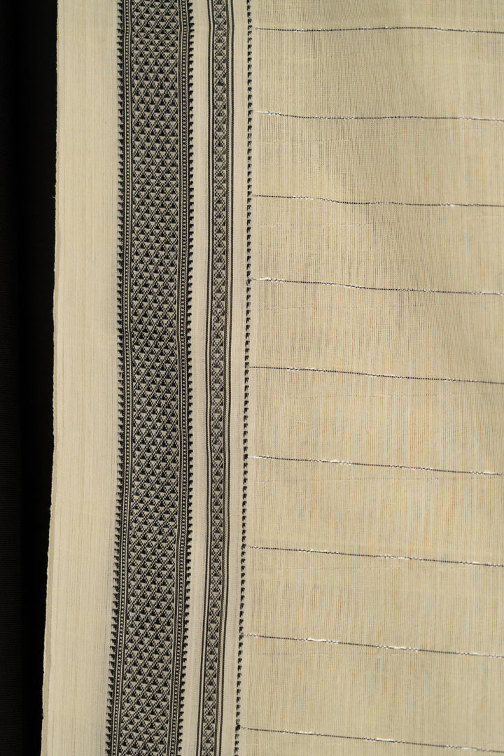 Cream Ilkal Handloom Cotton Saree Radha-2-The-Indian-Motif