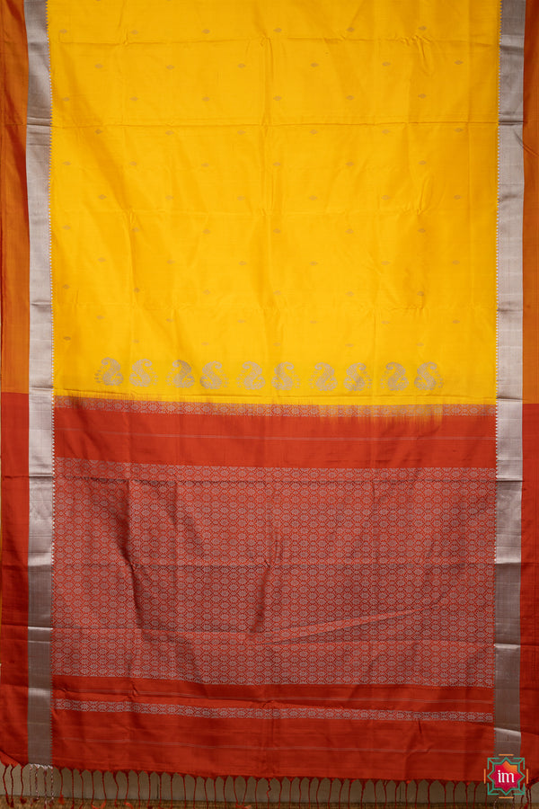 Tumeric Rust Pure Silk Kodiyala Saree Soorajmukhee