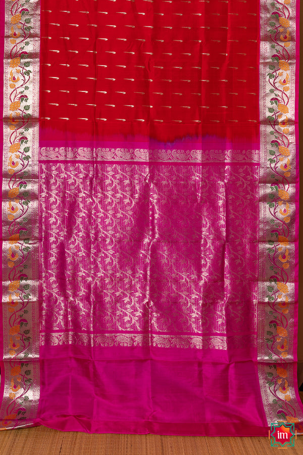 Red Paithani Border Venkatagiri Silk Saree Devika