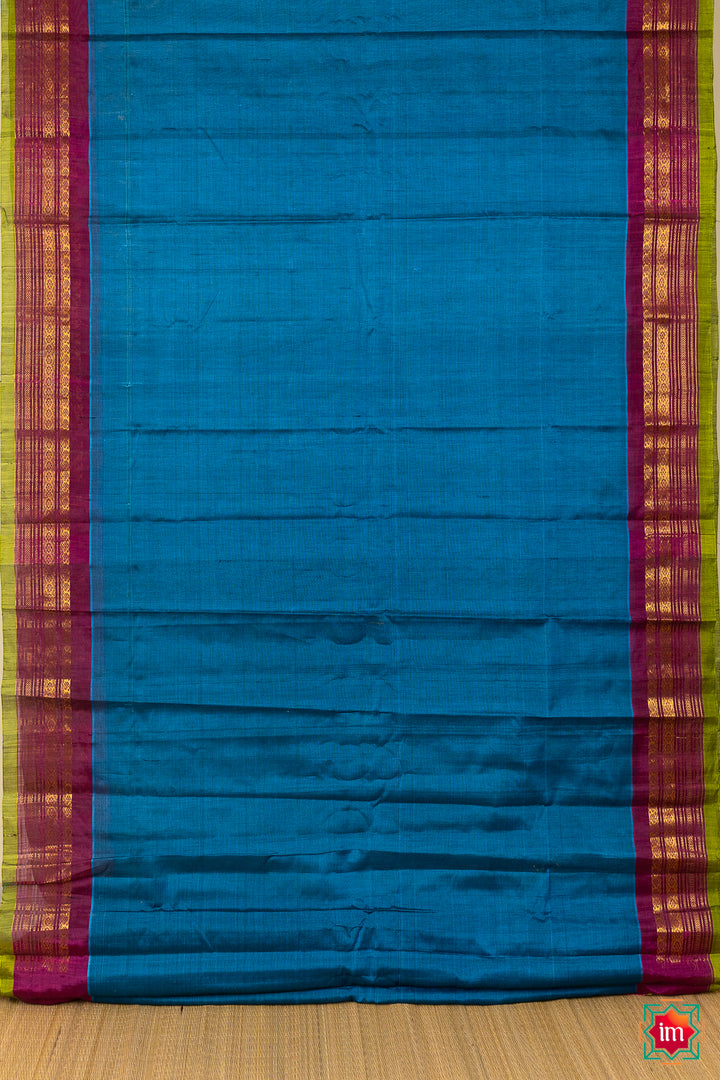 MS-Blue-Handloom-Gadwal-Silk-Cotton-Saree-Ragam-3-The-Indian-Motif