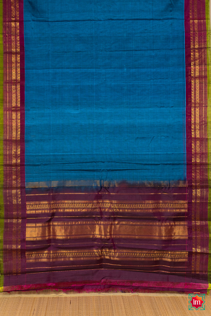 MS-Blue-Handloom-Gadwal-Silk-Cotton-Saree-Ragam-The-Indian-Motif