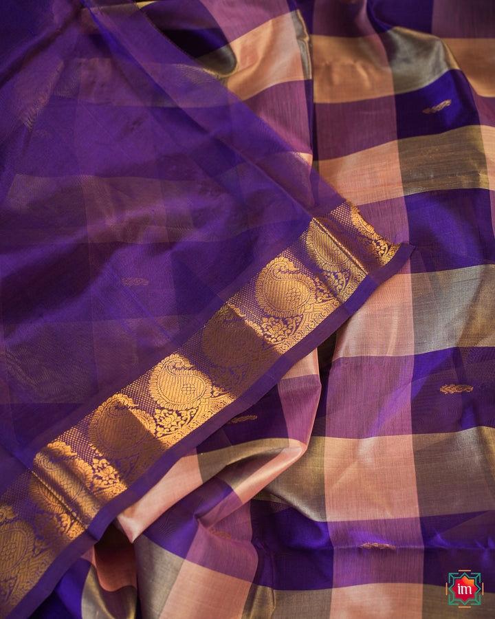 Beautiful Multicolour Kanchi Silk Saree is displayed.