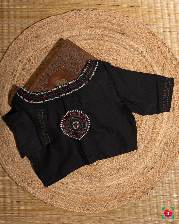 Black Lambani Embroidery Blouse Rathi