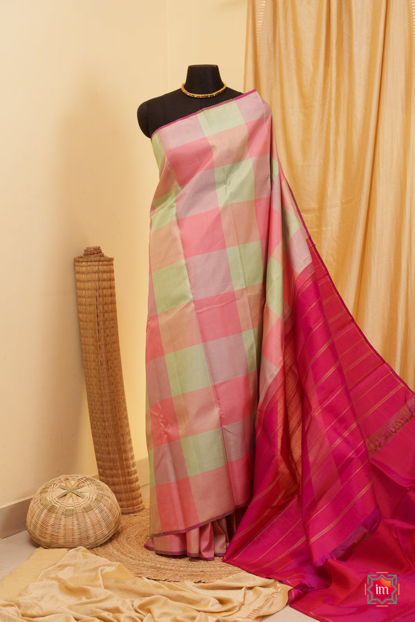 Pastel Kanjivaram Pure Zari handloom saree Rasika