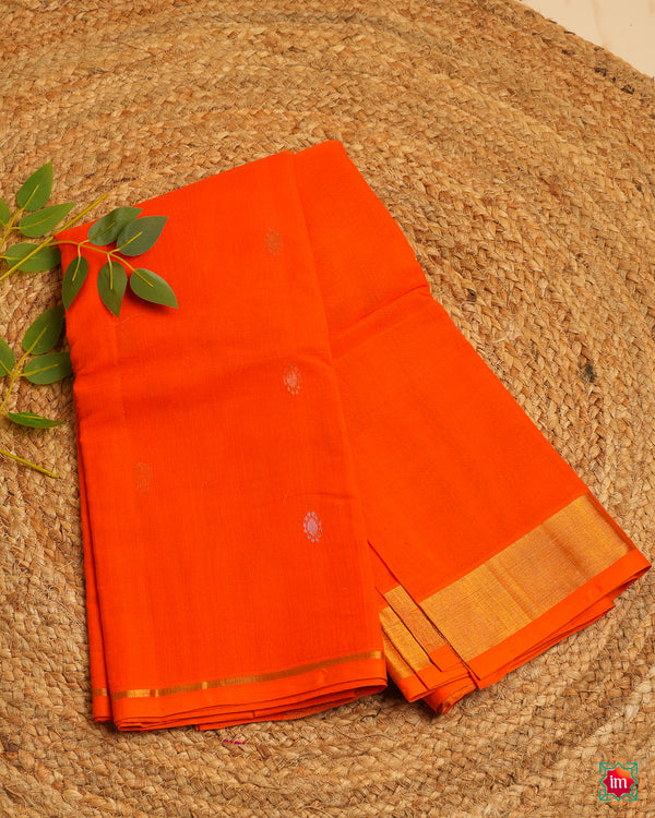 Fanta Orange Venkatagiri Cotton Saree Agnee