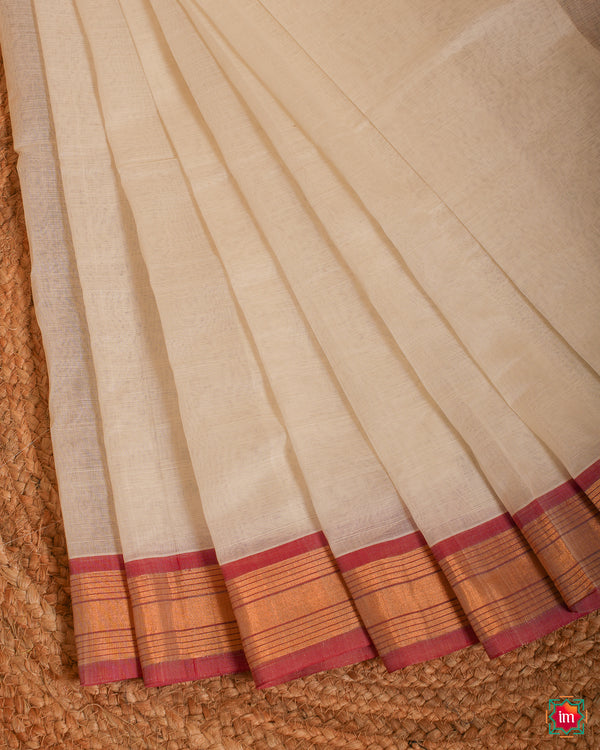 White Venkatagiri Cotton Saree Nakshatram