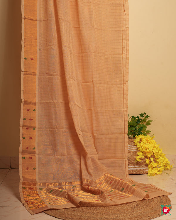 Cream Venkatagiri Cotton Saree Chanda