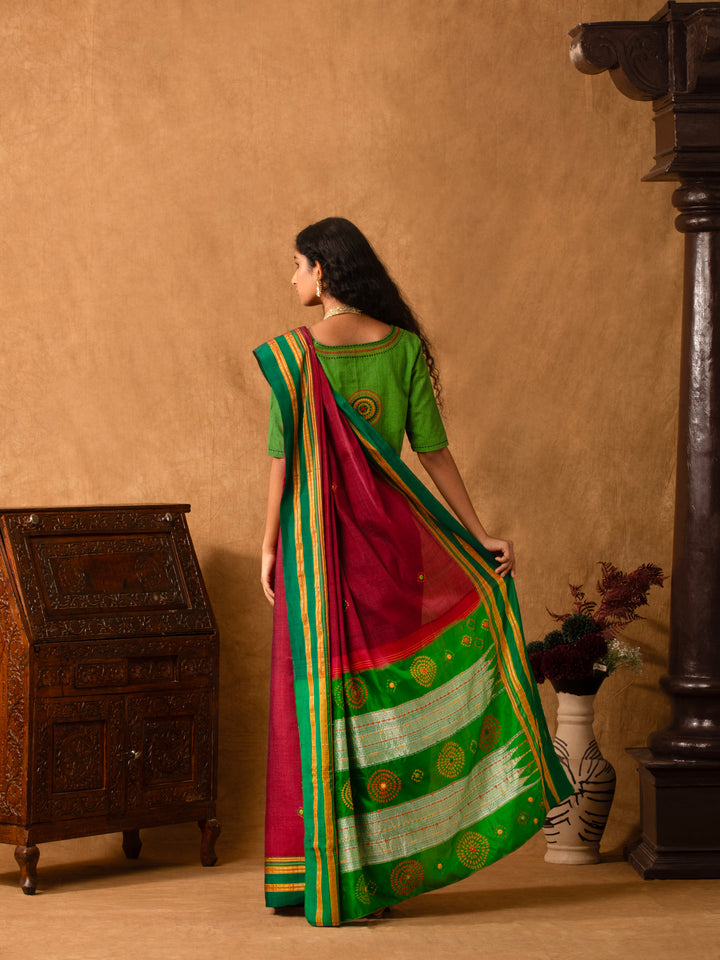 Apple-Red-lkal-Lambani-Embroidery-Jugalbandhi-Needle-Magic-The-Indian-Motif-
