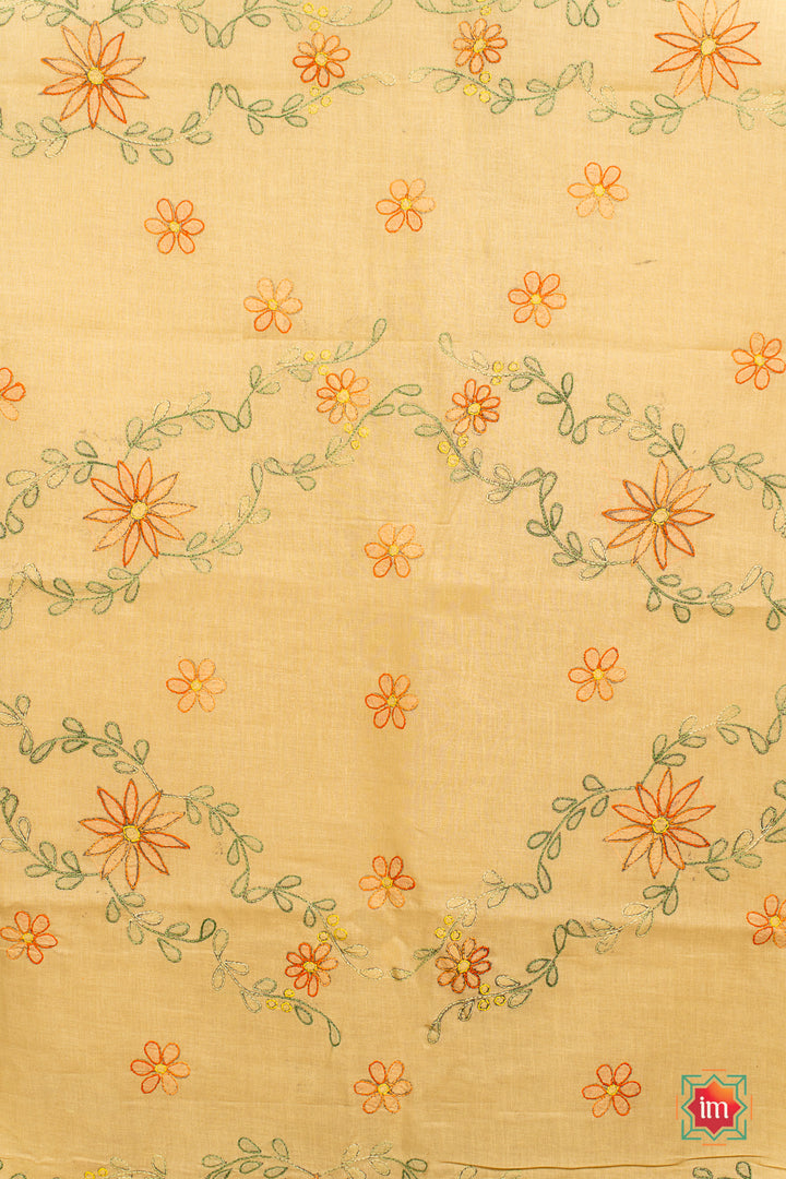 Beige-Hand-Embroidered-Jugalbandhi-Tussar-Cotton-Saree-Sand-Stone-8-The-Indian-Motif