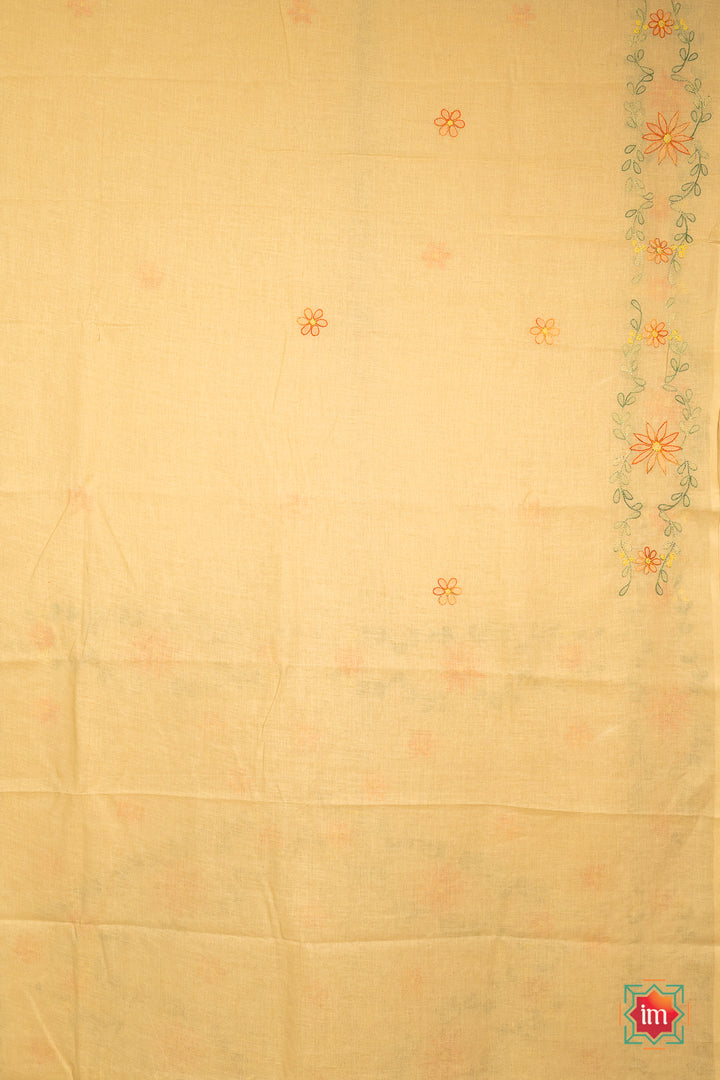 Beige-Hand-Embroidered-Jugalbandhi-Tussar-Cotton-Saree-Sand-Stone-9-The-Indian-Motif