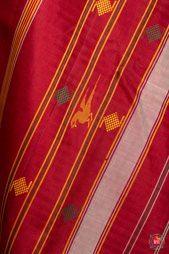 Black-and-White-Checkered-Molkalmuru-Silk-Saree-Chaturanga-5.The-Indian-Motif