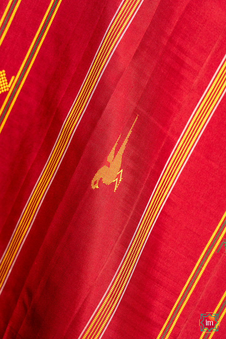 Black-and-White-Checkered-Molkalmuru-Silk-Saree-Chaturanga-6-The-Indian-Motif