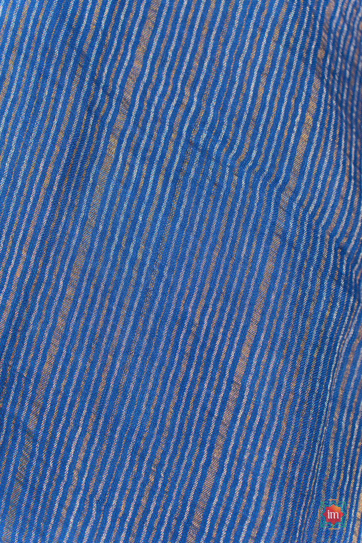 Blue-Handwoven-Linen-With-Zari-Saree-Sea-Breeze-4-The-Indian-Motif