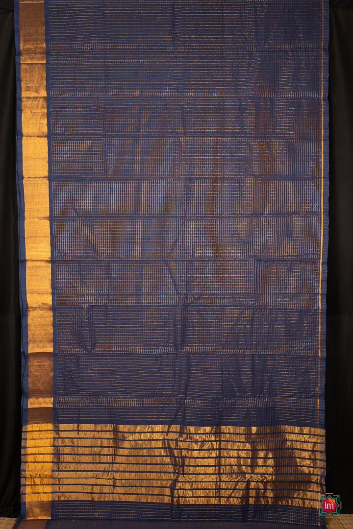 Blue-Venkatgiri-Cotton-Saree-Krishnamegham-The-Indian-Motif