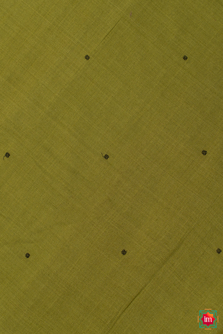 Chutney-Green-With-Black-Handloom-Cotton-Bomkai-Saree-Misri-2-The-Indian-Motif