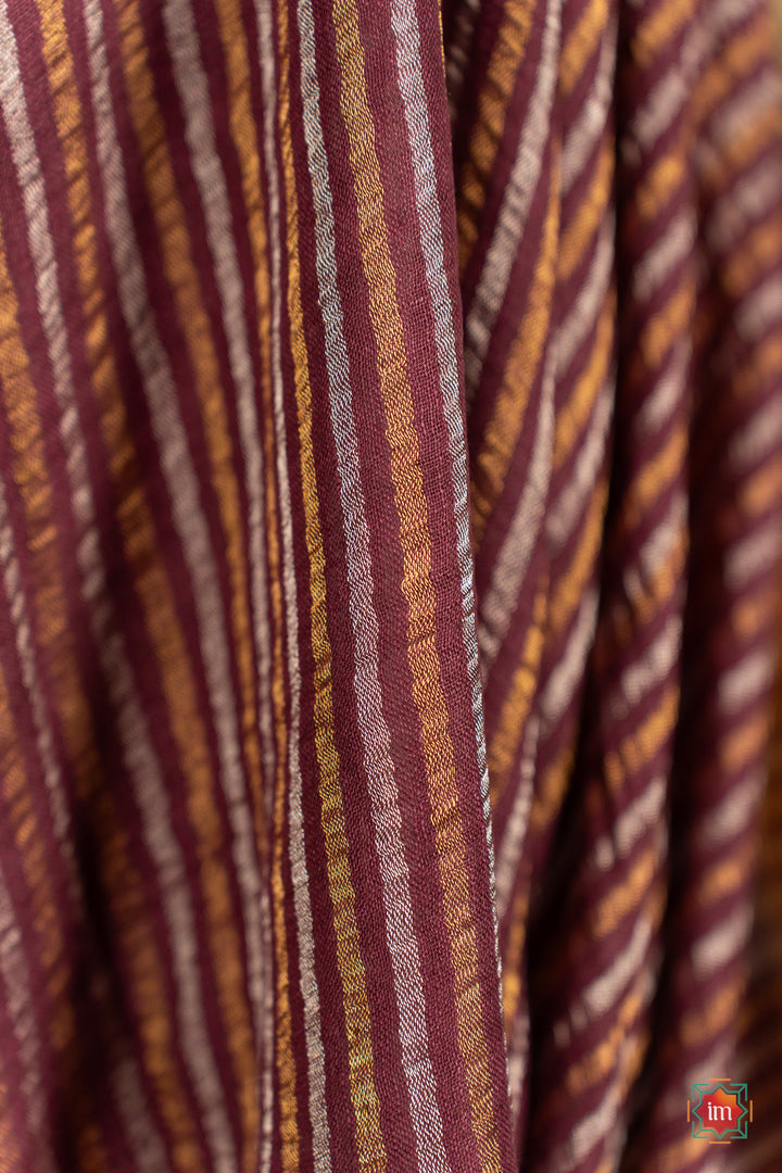 Coca-brown-Purple-shot-Handwoven-Linen-With-Zari-Saree-Cocoa-charm-3-The-Indian-Motif