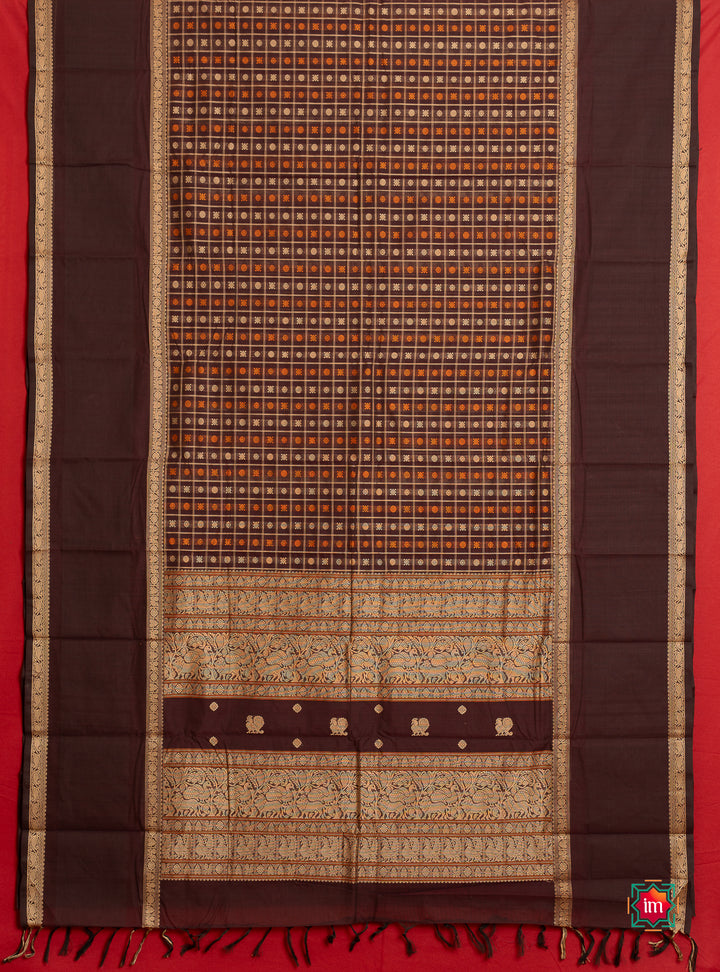 Cocoa-Brown-Shot-1000-Butta-Cotton-Saree-Mazhai-Bhoomi-1-The-Indian-Motif