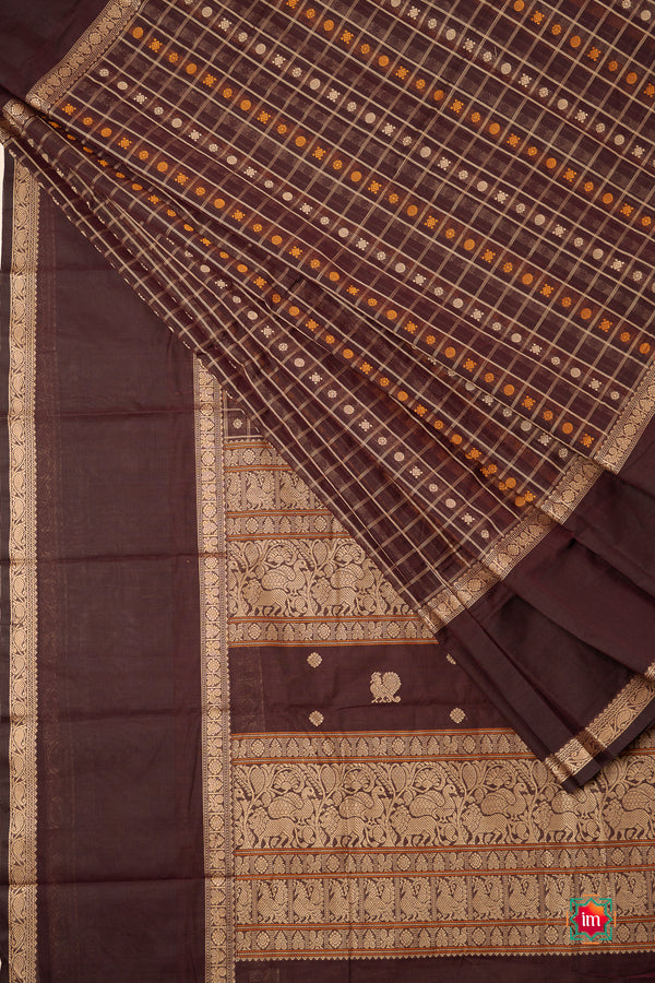 Cocoa-Brown-Shot-1000-Butta-Cotton-Saree-Mazhai-Bhoomi-The-Indian-Motif