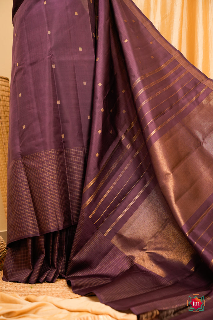 Deep-Cocoa-Vairoosi-Kanjivaram-Pure-Zari-Handloom-Saree-Pankaja-2-The-Indian-Motif