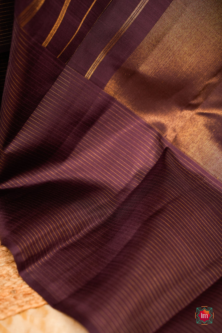 Deep-Cocoa-Vairoosi-Kanjivaram-Pure-Zari-Handloom-Saree-Pankaja-5-The-Indian-Motif