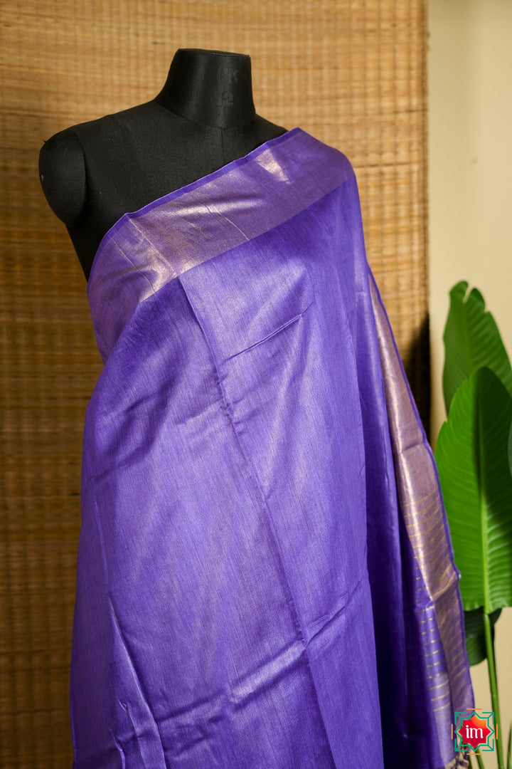 Deep-Purple-Bhagalpur-Tussar-Handwoven-Silk-Saree-1-The-Indian-Motif