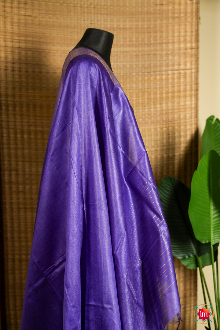 Deep-Purple-Bhagalpur-Tussar-Handwoven-Silk-Saree-6-The-Indian-Motif