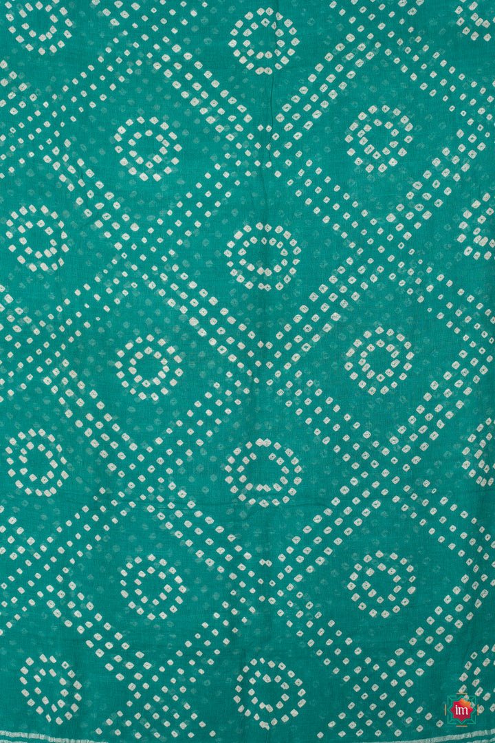 Green-Bandhini-Slub-Cotton-Saree-1-The-Indian-Motif