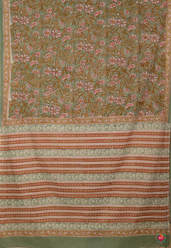 Green-Floral-Bagru-Handblock-Printed-Mul-Cotton-Saree-Meeta-The-Indian-Motif