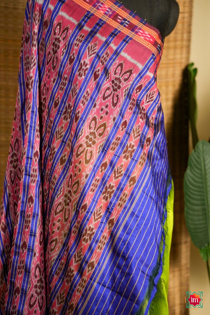 Green-Ganga-jamuna-Odisha-Ikkat-Silk-Khandua-Saree-Deepanjali-6-The-Indian-Motif