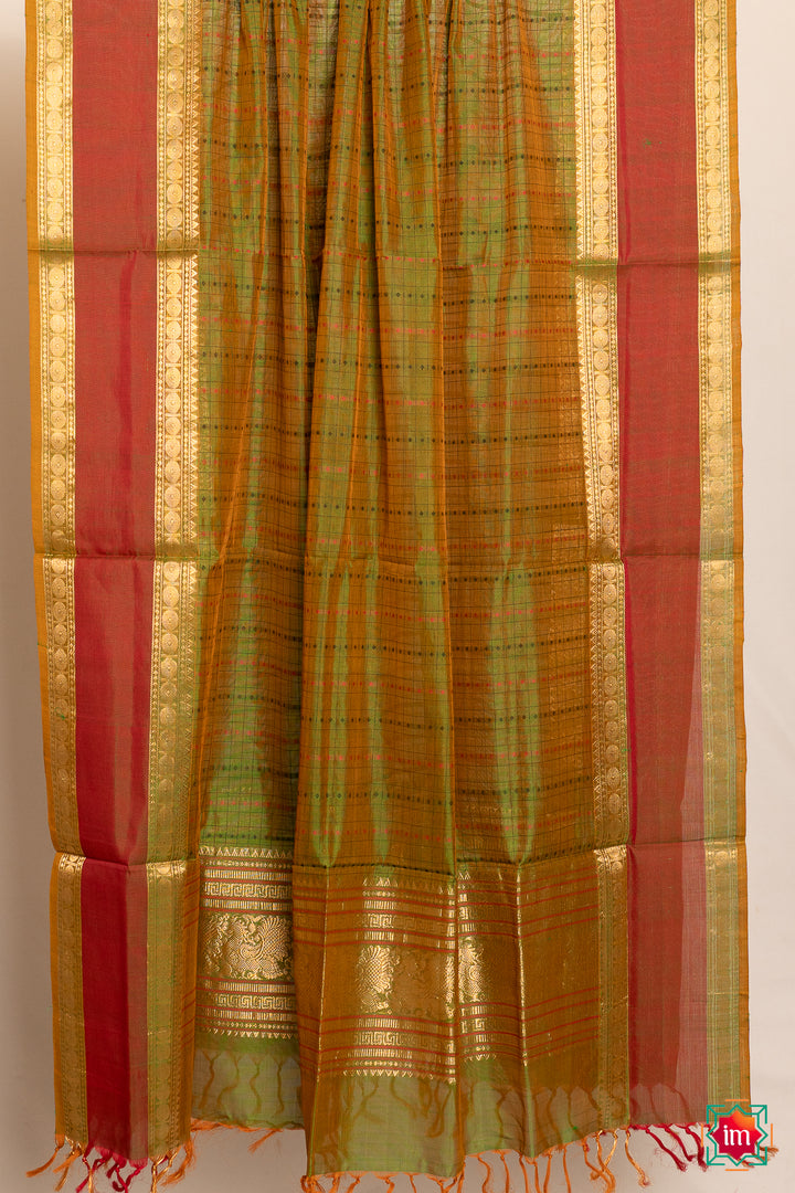 Green-Handloom-Kanchi-Silk-Cotton-Dupatta-Marugadham-6-The-Indian-motif