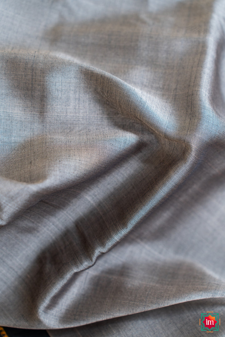 Grey-Handloom-Gadwal-Silk-Cotton -Saree-Megham-9-The-Indian-Motif