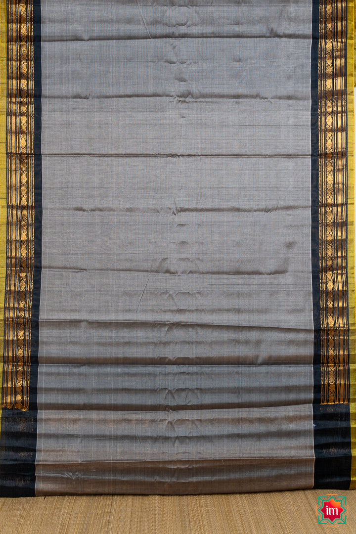 Grey-Handloom-Gadwal-Silk-Cotton -Saree-Megham-11-The-Indian-Motif