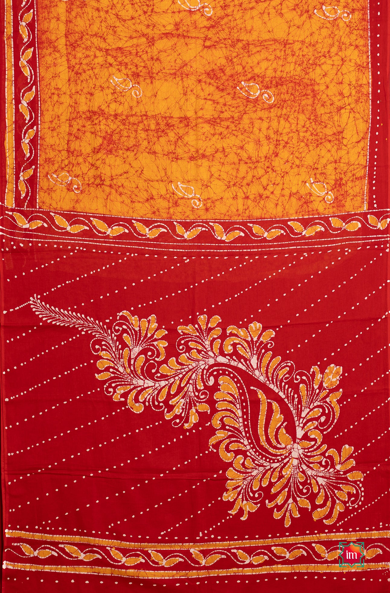 Hadayi Pattern Haldi With Red Batik Cotton Saree Haldi Kumkum – THE INDIAN MOTIF