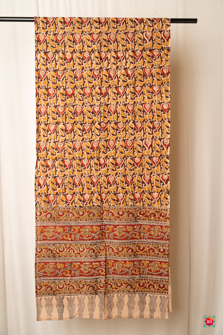 Handblockprinted-Kalamkari-Stole-Kamal-2-The-Indian-Motif