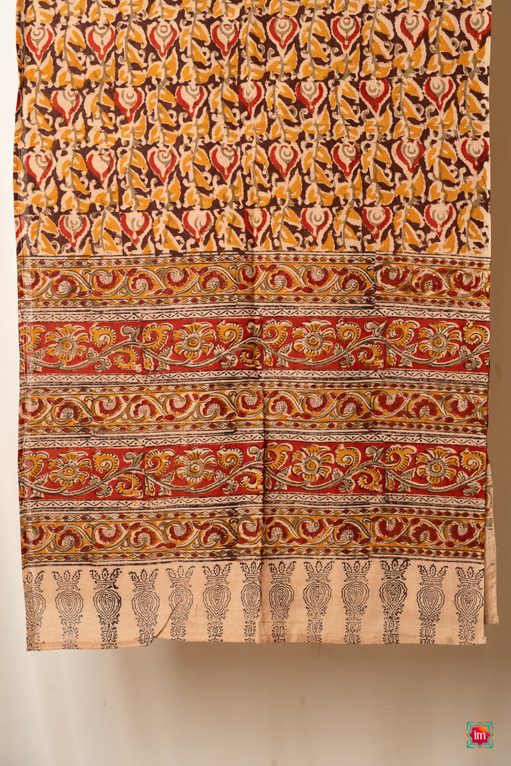 Handblockprinted-Kalamkari-Stole-Kamal-3-The-Indian-Motif