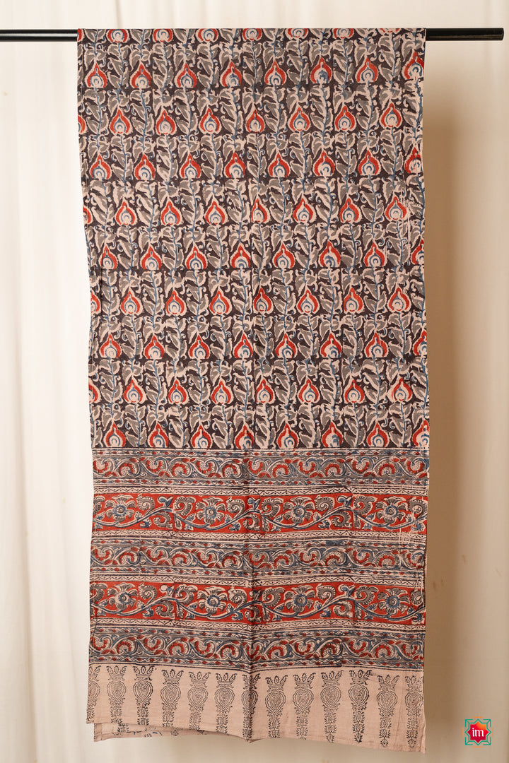 Handblockprinted-Kalamkari-Stole-Soorajmukhi-1-The-Indian-Motif