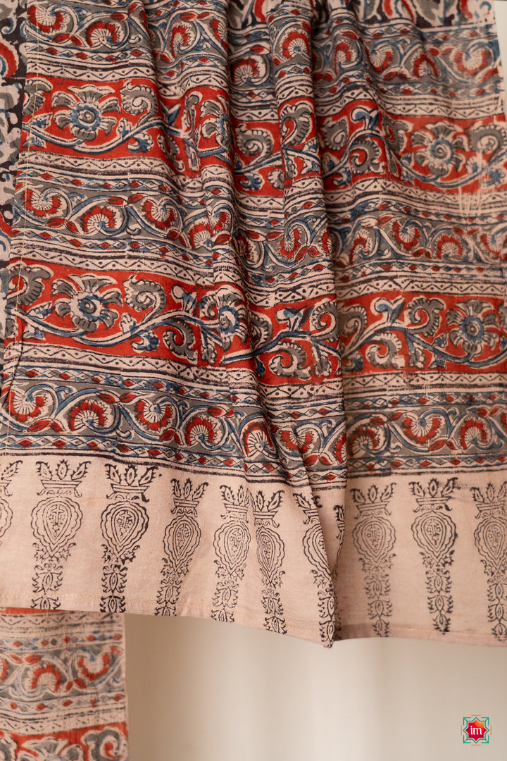 Handblockprinted-Kalamkari-Stole-Soorajmukhi-3-The-Indian-Motif