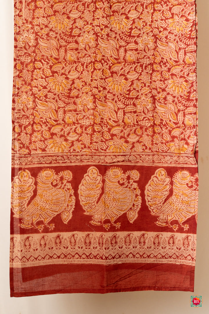 Handblockprinted-Kalamkari-Stole-Parijat-1-The-Indian-Motif