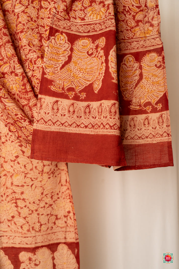 Handblockprinted-Kalamkari-Stole-Parijat-2-The-Indian-Motif