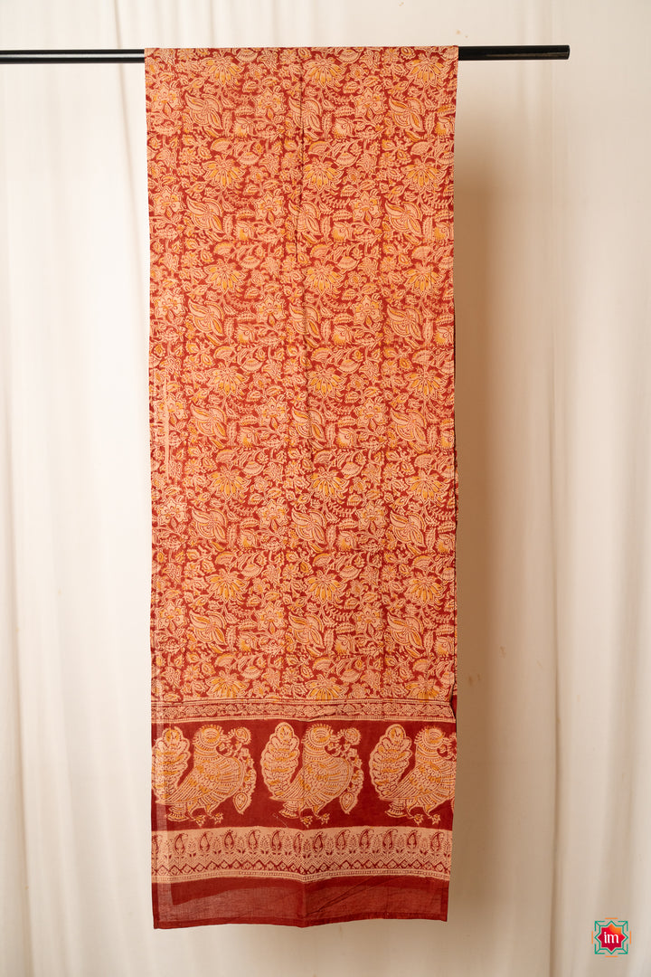 Handblockprinted-Kalamkari-Stole-Parijat-3-The-Indian-Motif