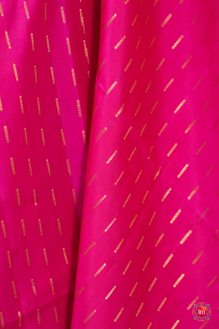 Hot-Pink-With-Blue-Kanjivaram-Soft-silk-Handloom-Saree-Malar-6-The-Indian-Motif