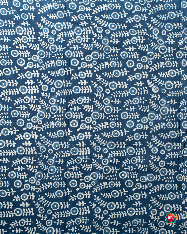 Indigo-Floral-Bagru-Handblock-Printed-Fabric-2-The-Indian-Motif