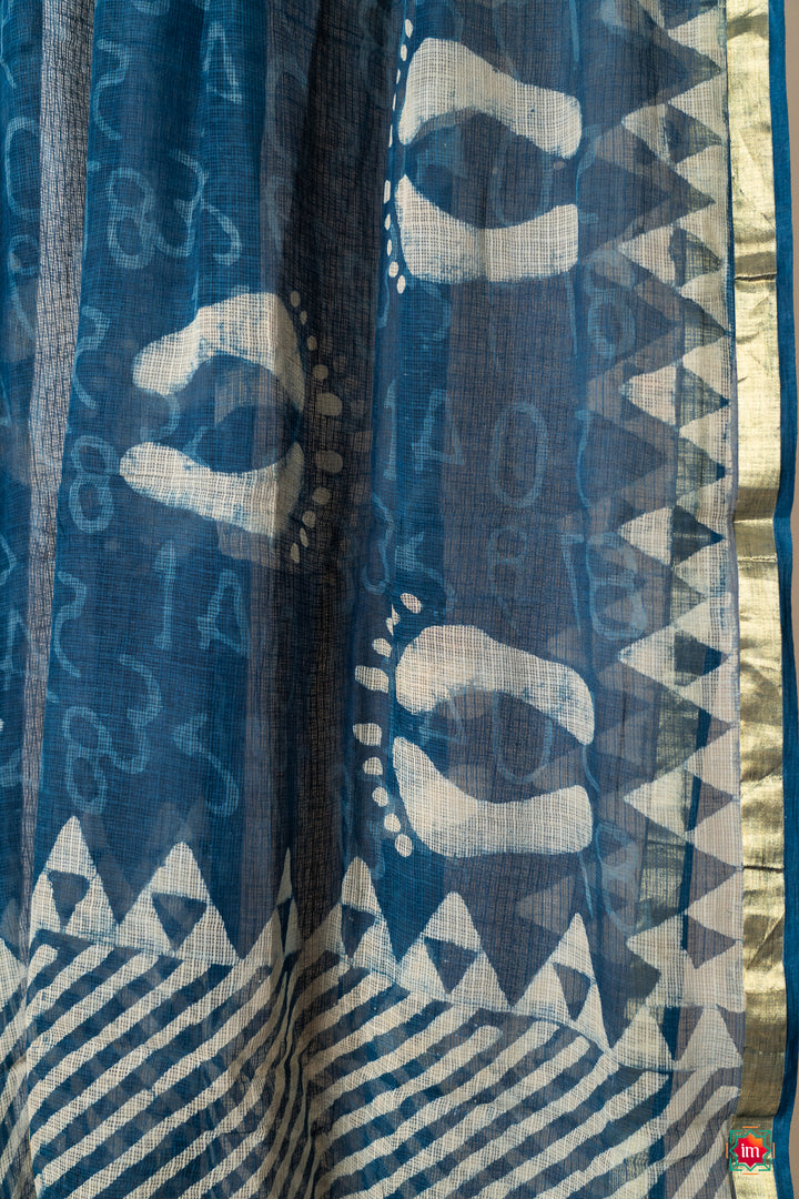 Indigo-Kota-Handblock-printed-Dupatta-Neemrana-1-The-Indian-motif