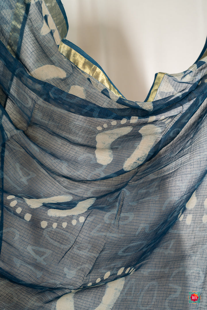 Indigo-Kota-Handblock-printed-Dupatta-Neemrana-4-The-Indian-motif