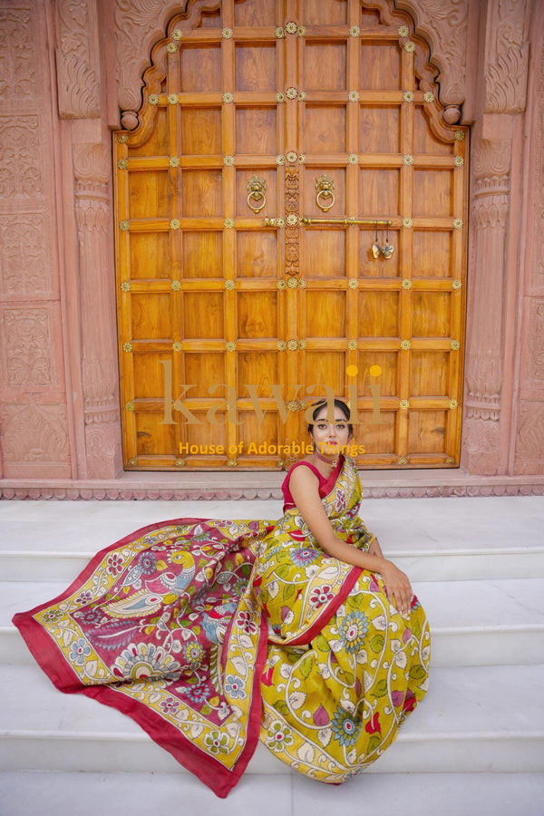 Baghaan-Kalamkari-Saree-The-Indian-Motif