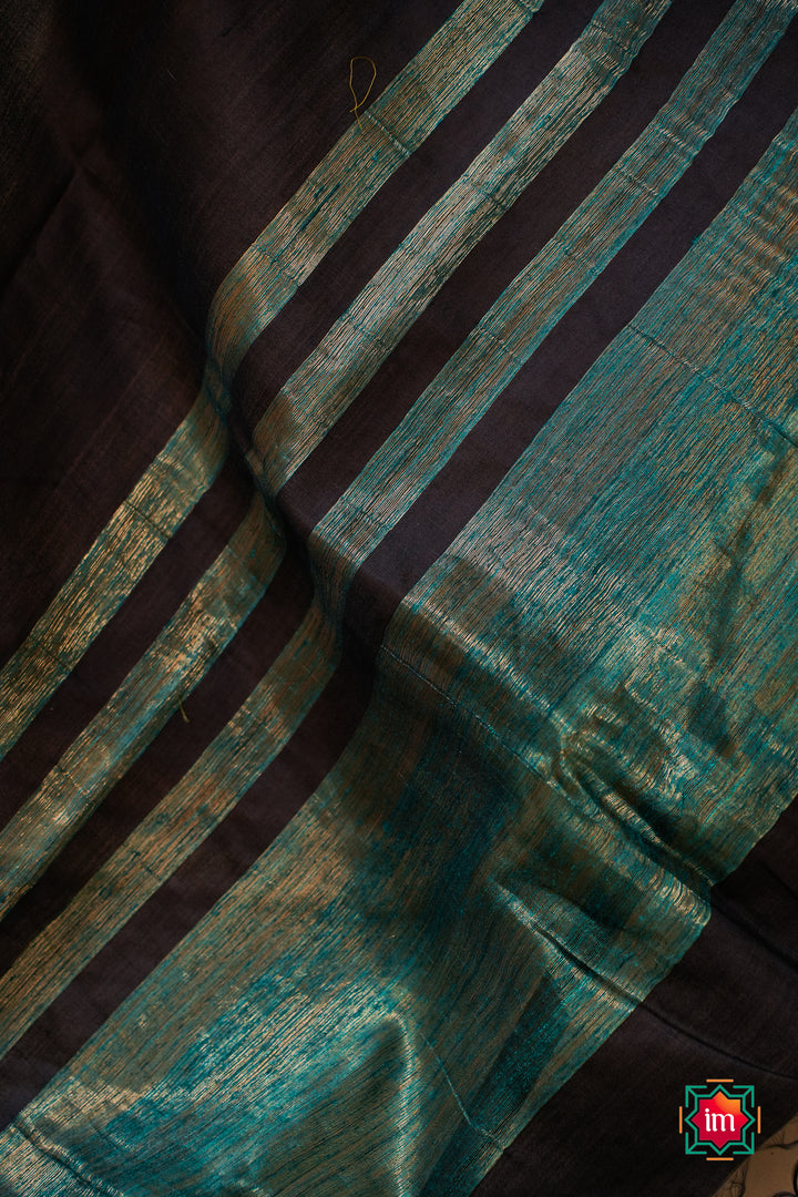 Black-Tussar-Handloom-Silk-Saree-3-The-Indian-Motif