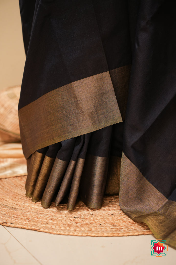 Black-Tussar-Handloom-Silk-Saree-4-The-Indian-Motif