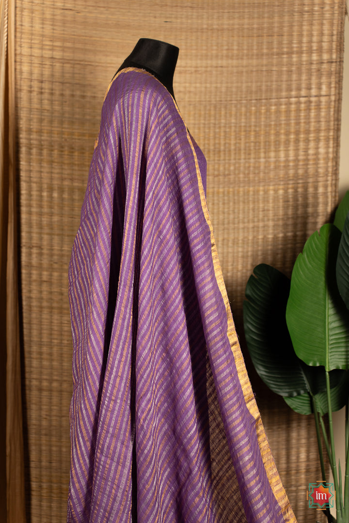 Lavender-Handwoven-Linen-With-Zari-Saree-Lavender-Love-2-The-Indian-Motif